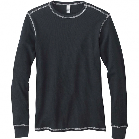 Black/Grey Bella + Canvas Thermal Long Sleeve Custom T-Shirts - Men's