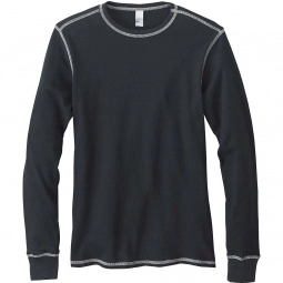 Black/Grey Bella + Canvas Thermal Long Sleeve Custom T-Shirts - Men's