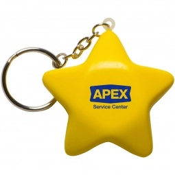 Yellow Star Shaped Custom Keychain Stress Ball