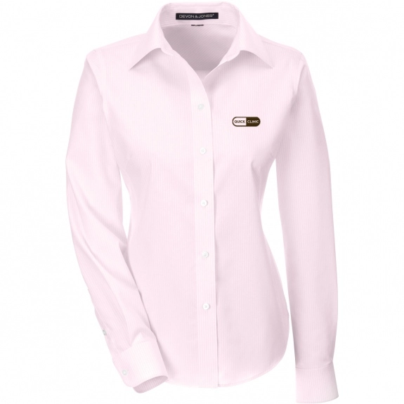 Pink Devon & Jones Button Down Striped Custom Dress Shirts - Women's