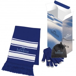Touchscreen Custom Gloves w/ Knit Scarf Gift Set