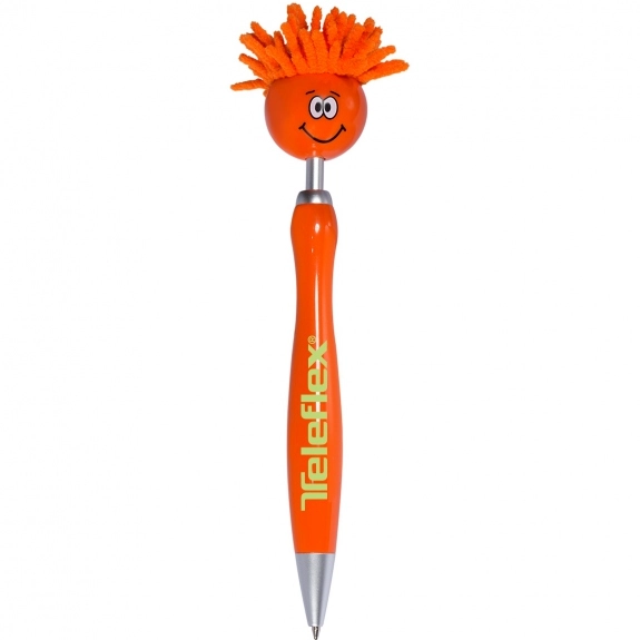 Orange MopTopper Fidget Spinner Custom Pen w/ Screen Cleaner