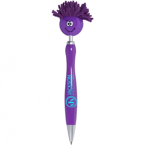 Purple MopTopper Fidget Spinner Custom Pen w/ Screen Cleaner