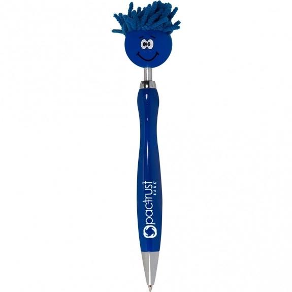 Blue MopTopper Fidget Spinner Custom Pen w/ Screen Cleaner