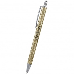 Gold Glitter Metal Plunger Promotional Pen