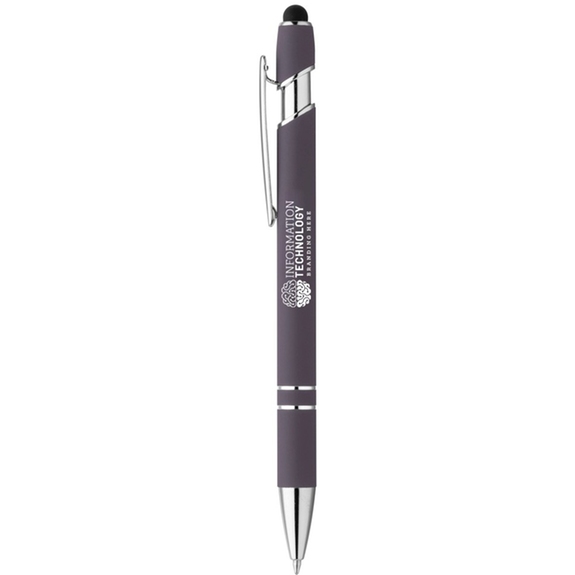 Gray Soft-Touch Aluminum Custom Stylus Pen