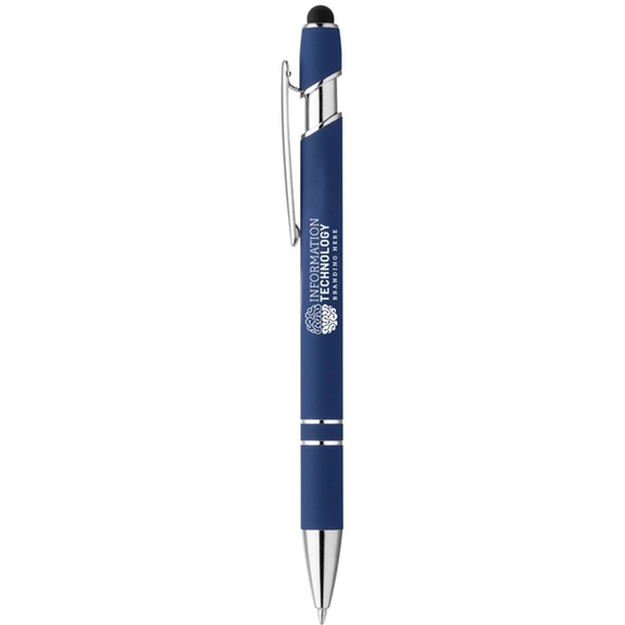 Navy Soft-Touch Aluminum Custom Stylus Pen