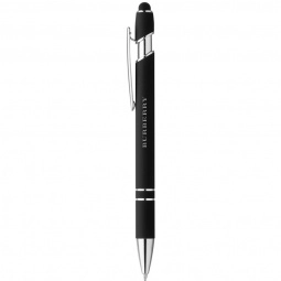 Black - Full Color Soft-Touch Aluminum Custom Stylus Pen
