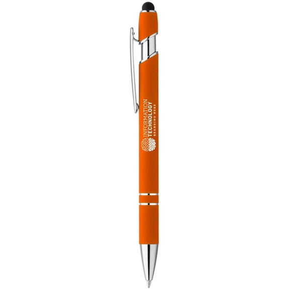 Orange Soft-Touch Aluminum Custom Stylus Pen