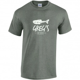 Gildan 100% Cotton Promotional T-Shirt - Heather Military Green