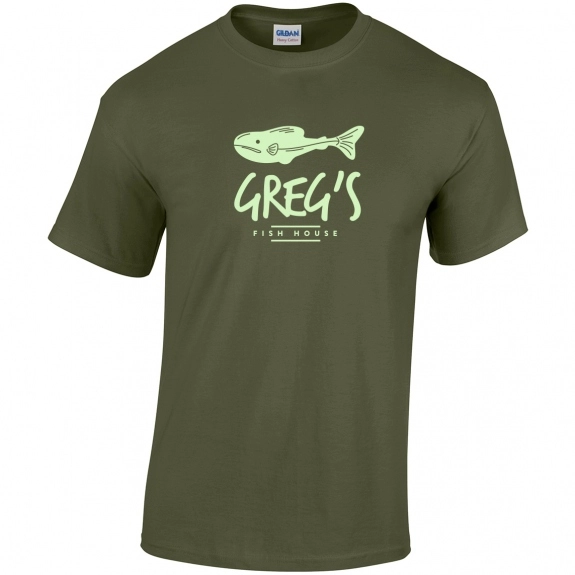 Gildan 100% Cotton Promotional T-Shirt - Military Green
