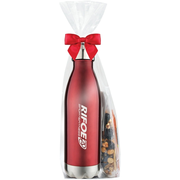 Red - Custom Water Bottle Combo - Snack Mix & Energy Drink