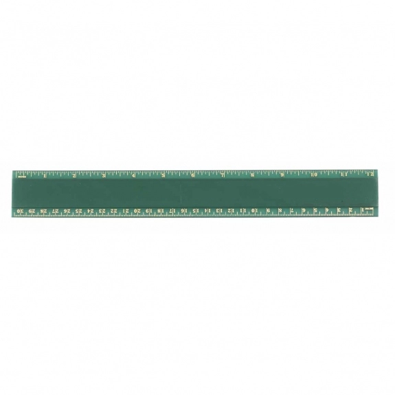 Green Pro-Scale Plastic Logo Ruler - 12"