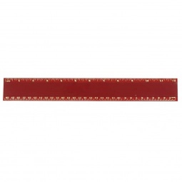 Red Pro-Scale Plastic Logo Ruler - 12"