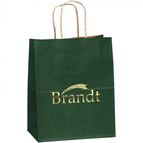 Forest Green Matte Finish Promotional Logo Shopping Bag