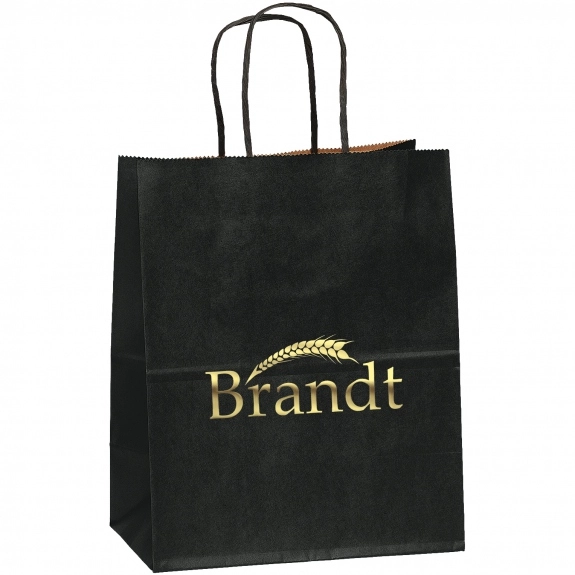 Black Matte Finish Promotional Logo Shopping Bag