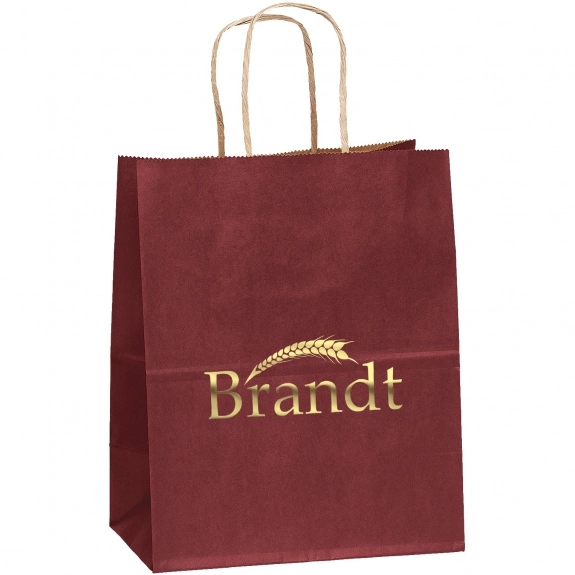 Brick Red Matte Finish Promotional Logo Shopping Bag