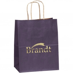 Purple Matte Finish Promotional Logo Shopping Bag