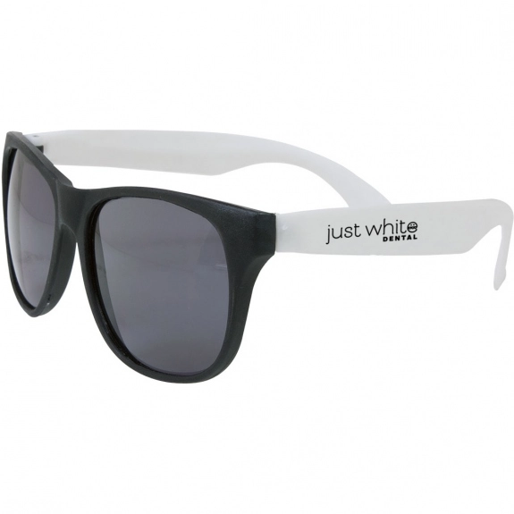 White Two-Tone Matte Promotional Sunglasses