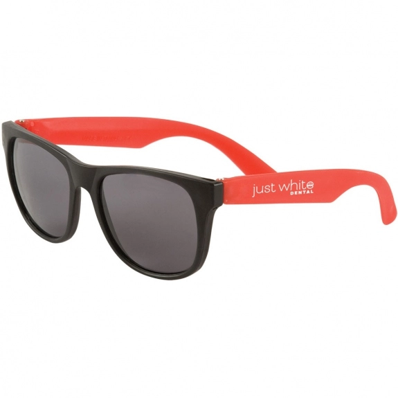 Red Two-Tone Matte Promotional Sunglasses