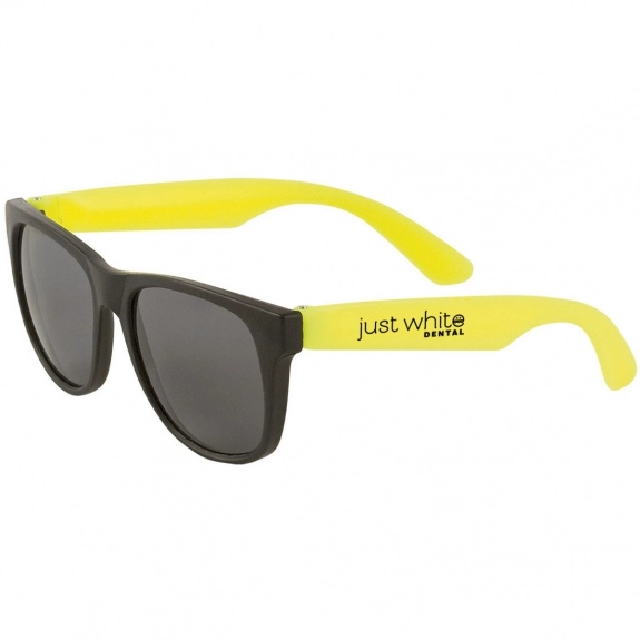 Yellow Two-Tone Matte Promotional Sunglasses