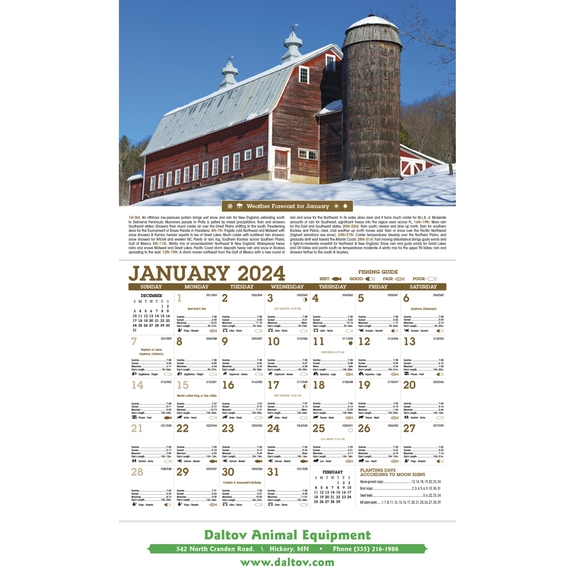 Inside - Scenic Almanac Custom Calendar