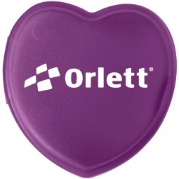 Translucent Purple Heart Shaped Promotional Pill Box