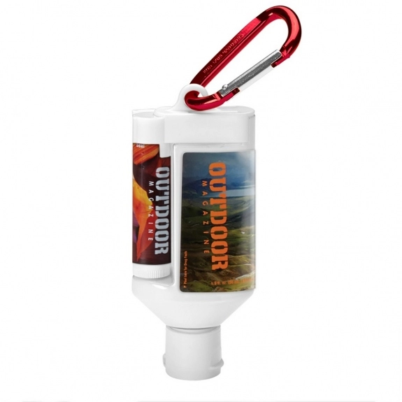 Full Color Duo SPF Custom Sunscreen & Lip Balm w/ Carabiner 2 oz.