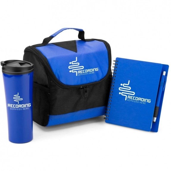 Blue - Lunch Meeting Custom Cooler Bag Gift Set