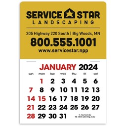 Promotional 2-Color Stick-Up Custom Grid Calendar with Logo
