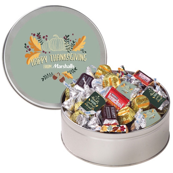 Silver Custom Thanksgiving HERSHEY&#174; Everyday Mix Promotional Tin