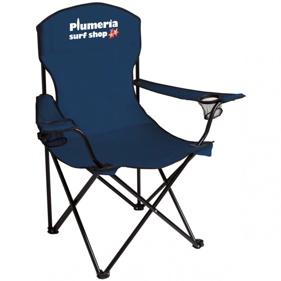 Navy Blue Logo Folding Chair w/ Arms & Carrying Case
