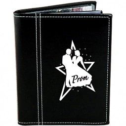 Black with white stitching Double Stitch Cover Imprinted Photo Album