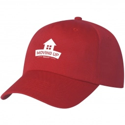 Red Screen Printed 5 Panel Structured Promotional Cap