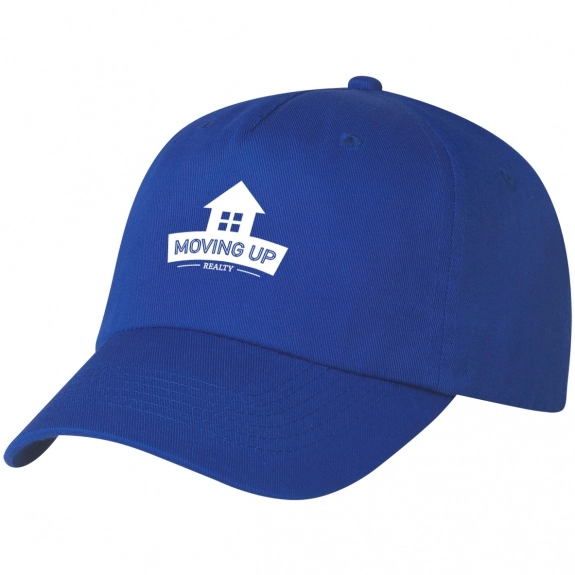 Royal Blue Screen Printed 5 Panel Structured Promotional Cap