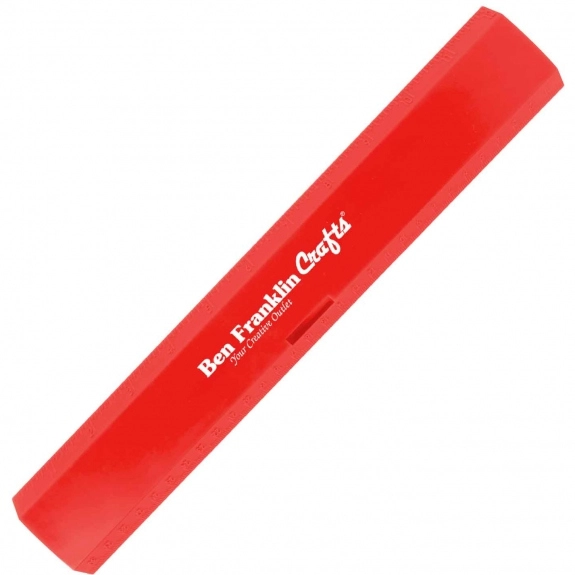 Red Leading Edge Promotional Ruler - 12" 