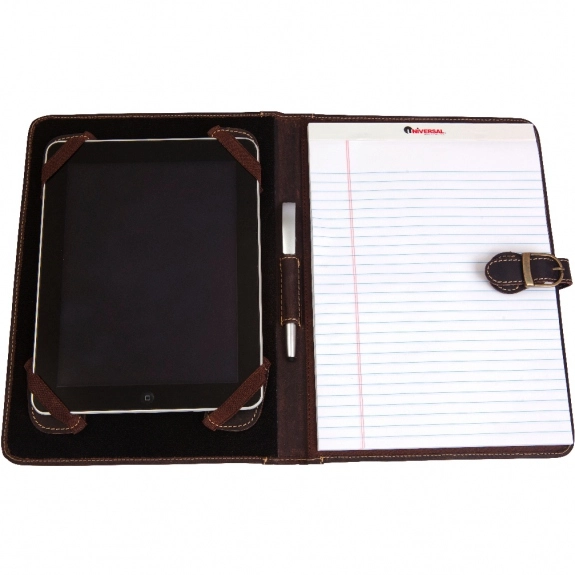 Open View of Buffalo Hide Custom Padfolio/Tablet Case by Canyon Outback