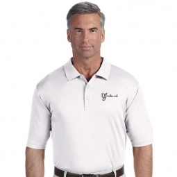 White Men’s Pima-Tech Logo Polo Shirts by Devon & Jones