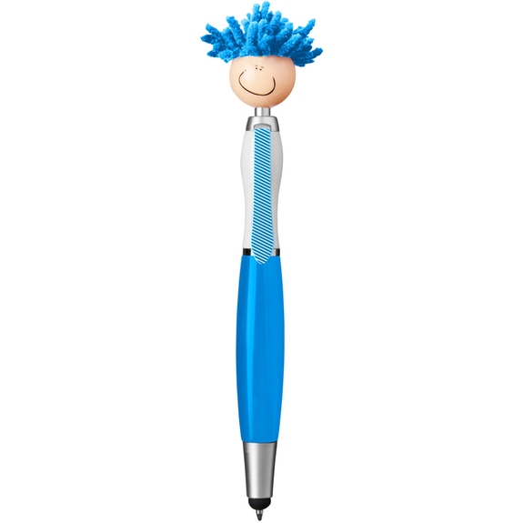 Electric Blue MopTopper Custom Stylus Pen w/ Screen Cleaner