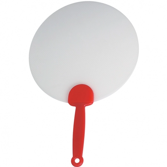 Red - Two-Tone Plastic Custom Hand Fan 
