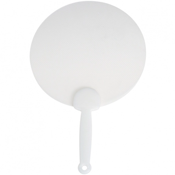 White - Two-Tone Plastic Custom Hand Fan 