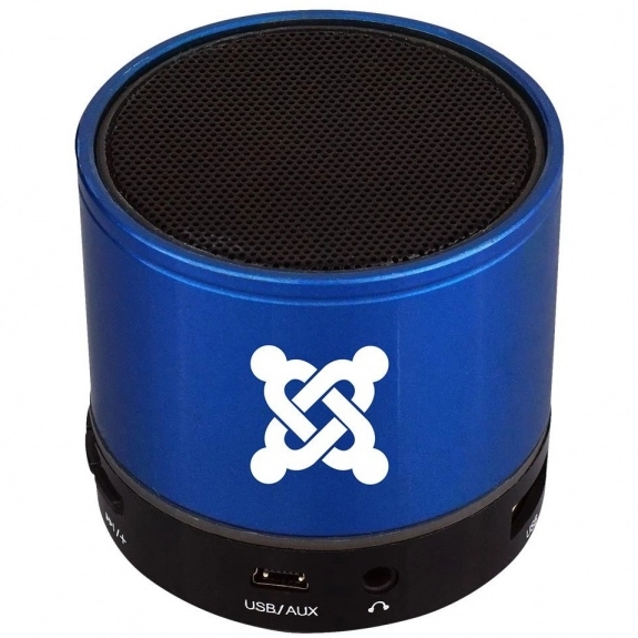 Blue - Light Up Round Bluetooth Custom Speaker