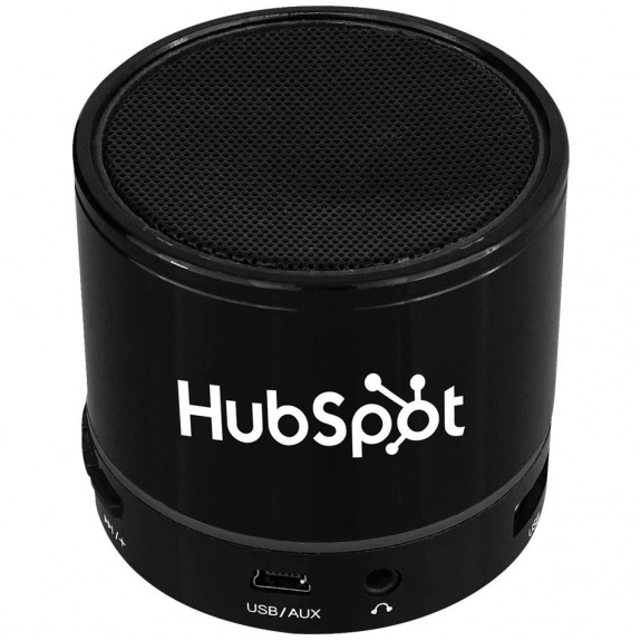 Black - Light Up Round Bluetooth Custom Speaker