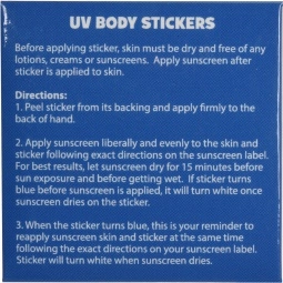 Back Sunburn Alert Sticker w/ Custom Pack