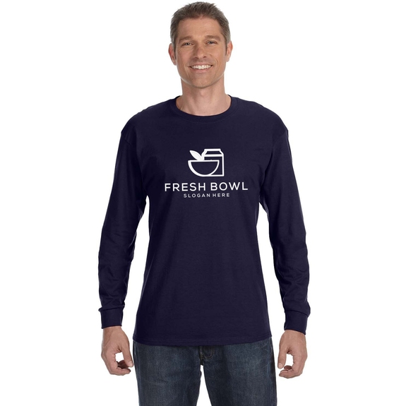 Navy Blue - JERZEES Long Sleeve Promotional T-Shirt