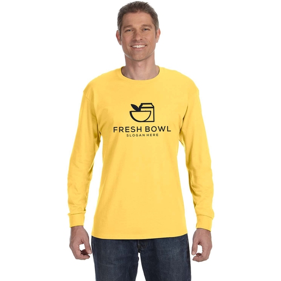 Island Yellow - JERZEES Long Sleeve Promotional T-Shirt