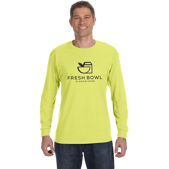 Safety Green - JERZEES Long Sleeve Promotional T-Shirt