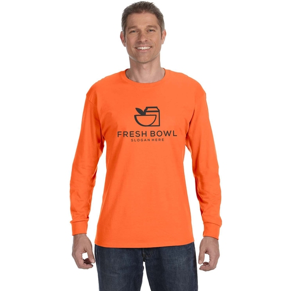 Safety Orange - JERZEES Long Sleeve Promotional T-Shirt