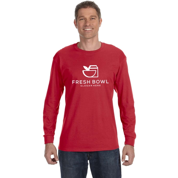 True Red - JERZEES Long Sleeve Promotional T-Shirt