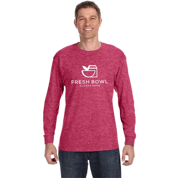 Vintage Heather Red - JERZEES Long Sleeve Promotional T-Shirt
